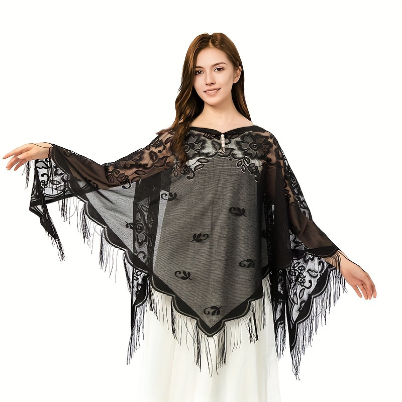 Lenço de renda bordado para mu - Stole Wedding Shawl avaliação e preço