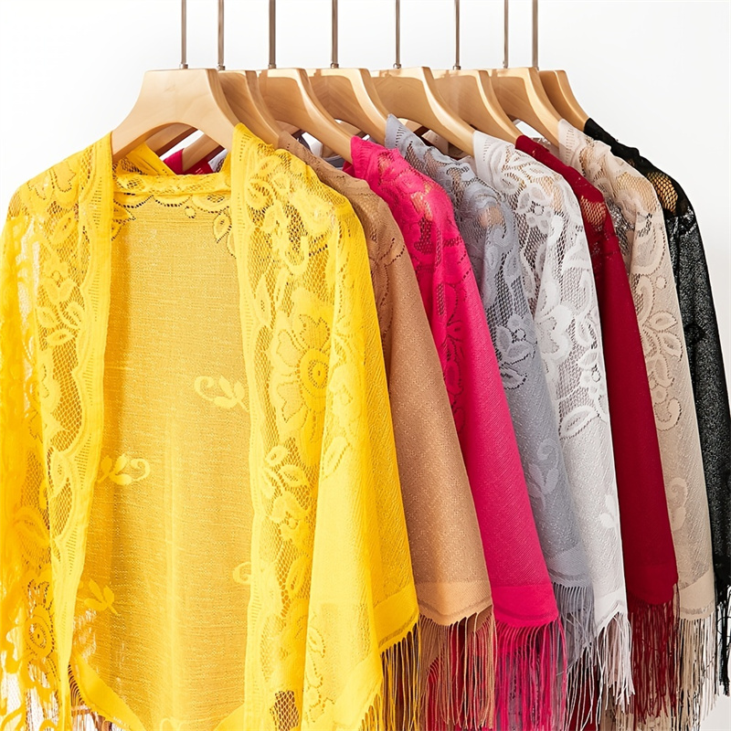 Lenço de renda bordado para mu - Stole Wedding Shawl avaliação e preço