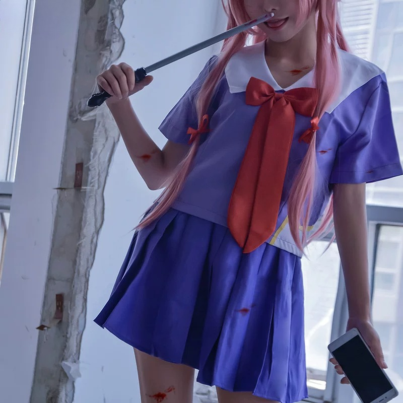 Fantasia Cosplay Yuno Gasai Fu - Bow Tie Pre Tied avaliação e preço