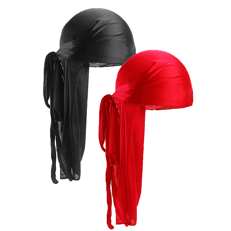 2 pçs cetim de seda durags par - Bandana Doo Rag avaliação e preço