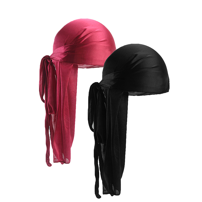 2 pçs cetim de seda durags par - Bandana Doo Rag avaliação e preço