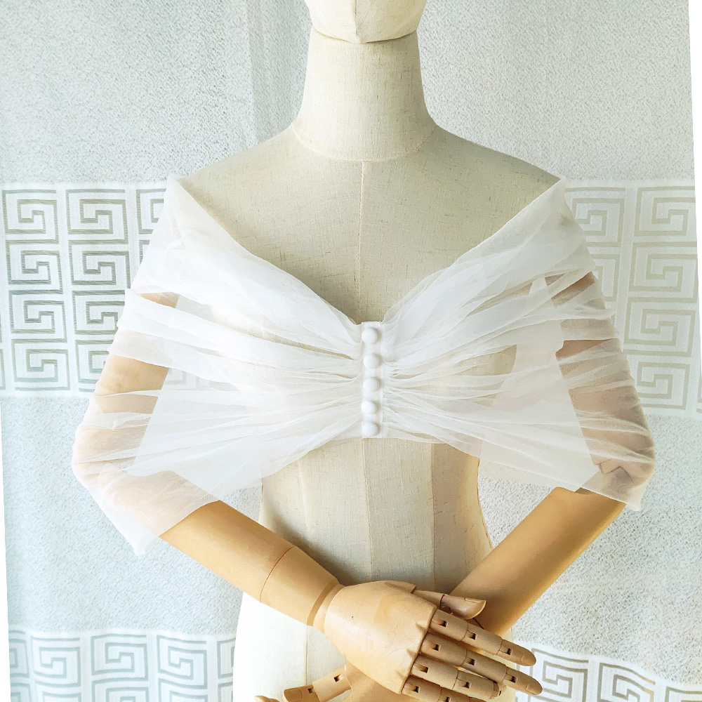 Feminino plissado tule sheer e - Stole Wedding Shawl avaliação e preço