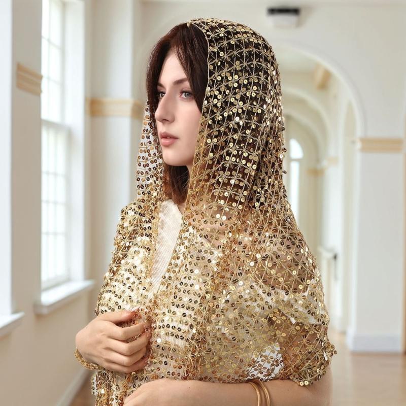 Y3ne embelezado lantejoulas ca - Stole Wedding Shawl avaliação e preço