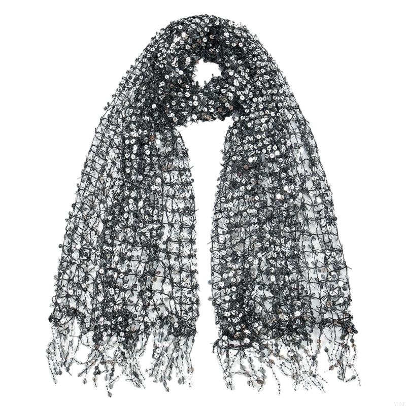 Y3ne embelezado lantejoulas ca - Stole Wedding Shawl avaliação e preço